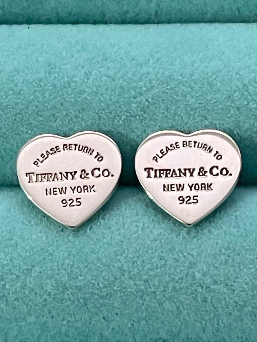 Tiffany & Co. Sterling Silver Mini Return to Tiffany Heart Stud Earrings